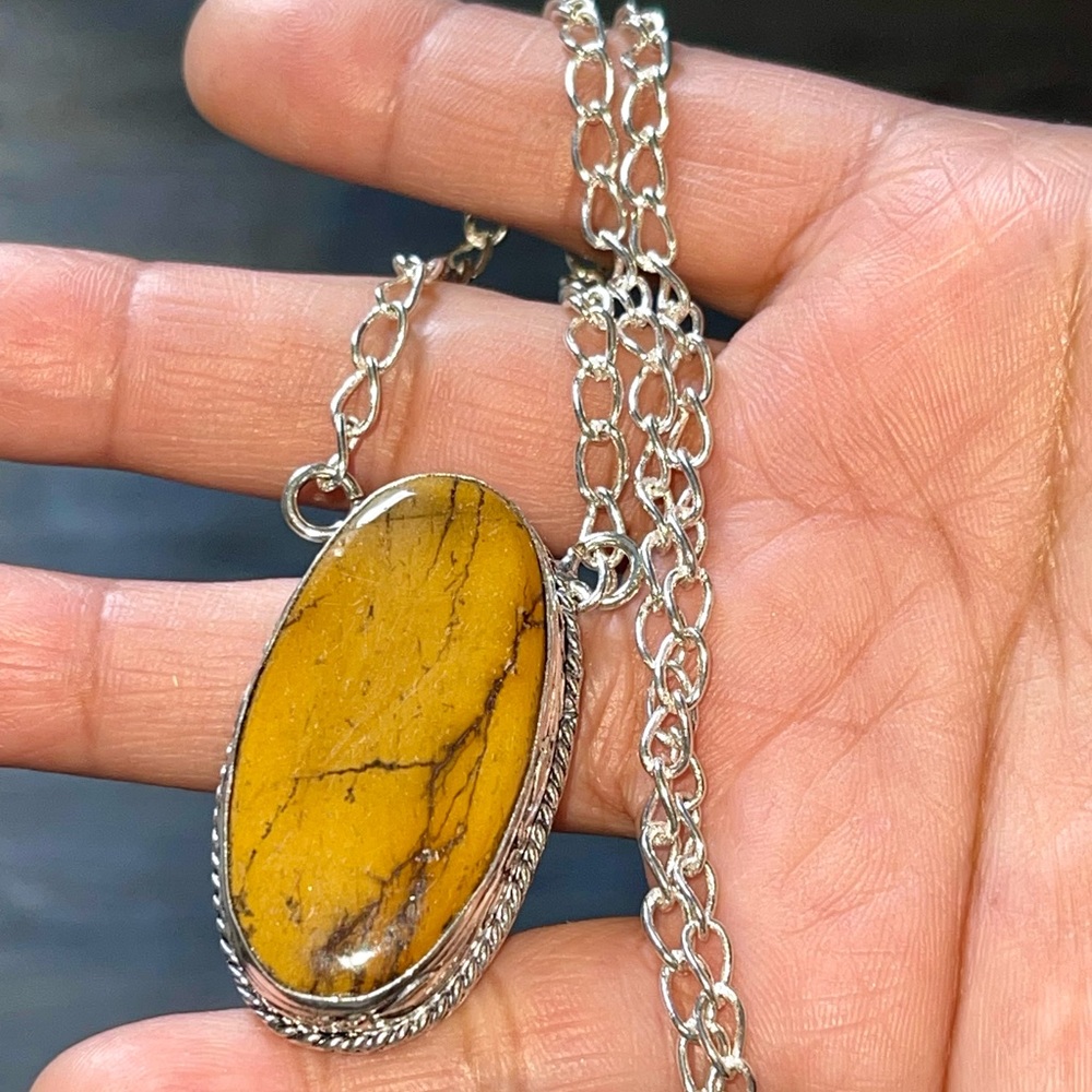 Golden Tigereye Pendant Necklace 15” - 17”